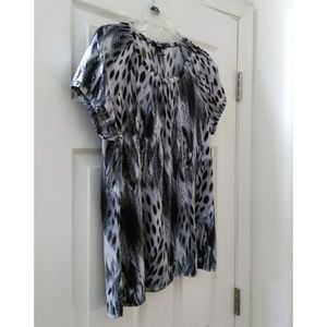 Alfani - Cap Sleeve Animal Print Top Size XL